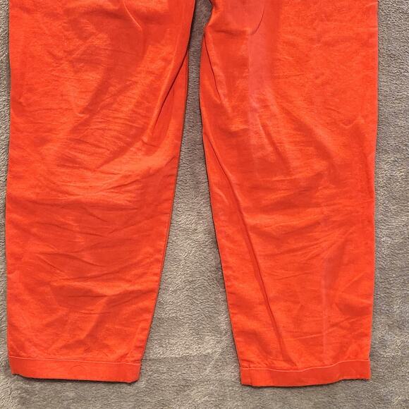 J. Crew Womens Orange Linen Cotton Drawstring Straight Leg Pants Size 6 Beach - Picture 6 of 14